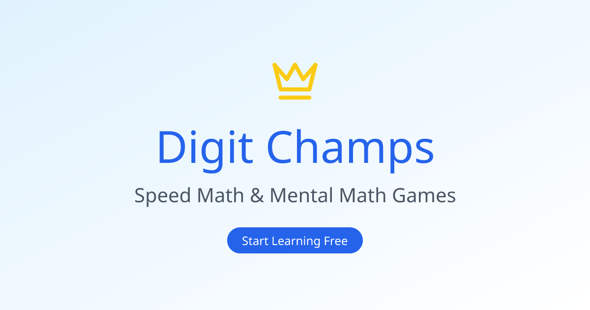 Digit Champs | Speed Math & Mental Math Games